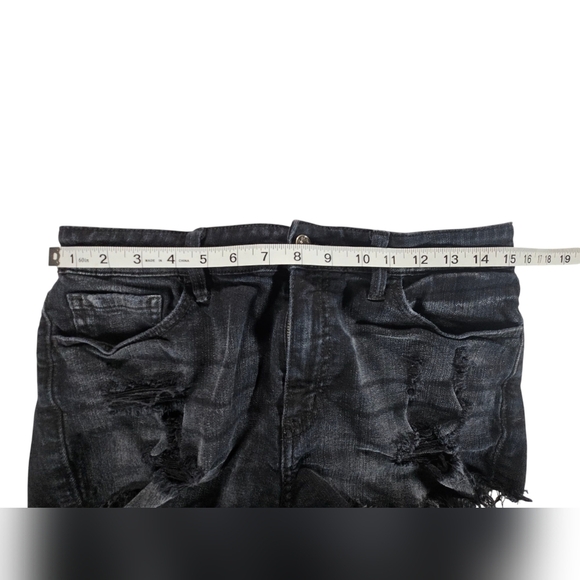 Studio Blue Black Jean Shorts with Distressed Details Size 29 - Picture 4 of 5